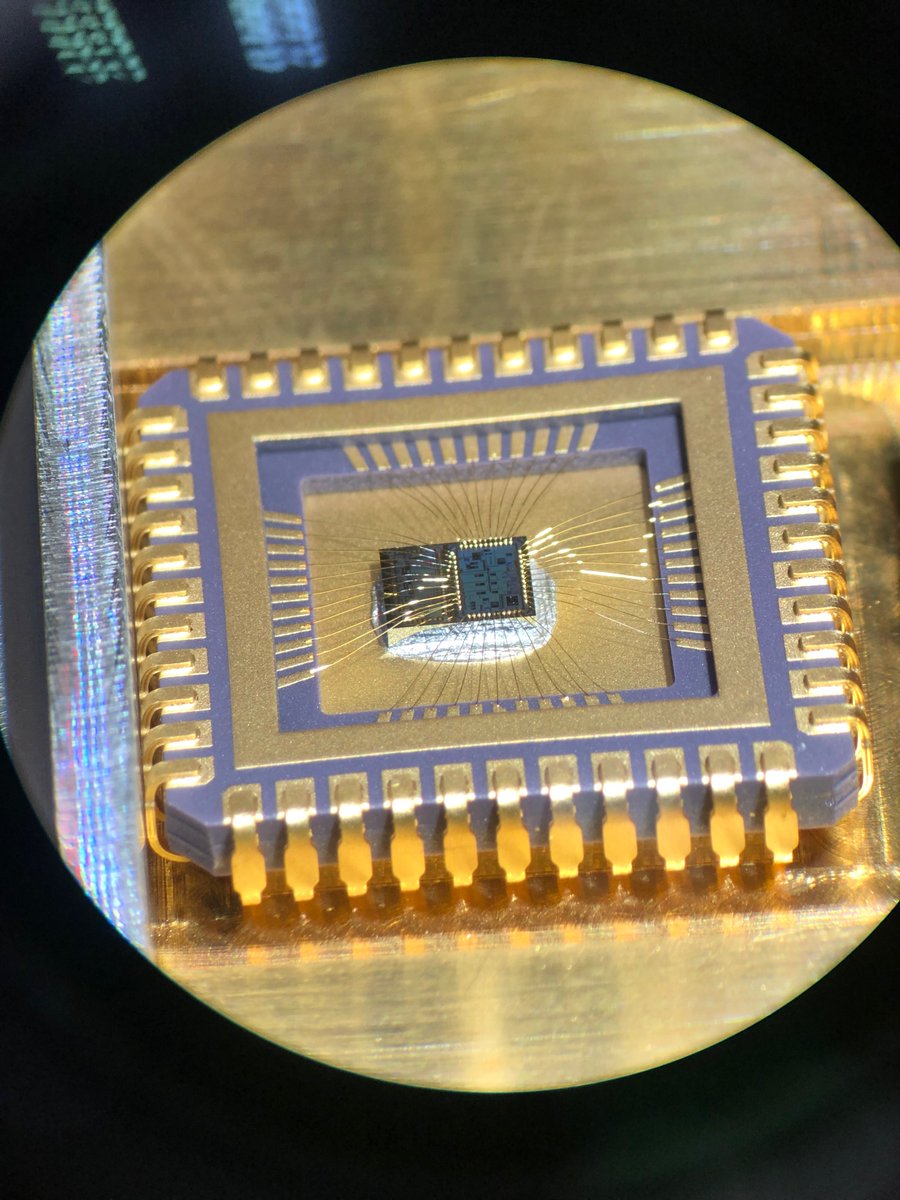 EDRT_SKIP's tweet photo. Bonding time! 

The silicon is now in it's final coffin - we're ready for the first power up. 
Fingers crossed, that everything works as expected🤞
#microelectronics #asics https://t.co/vKyzhfKCot
