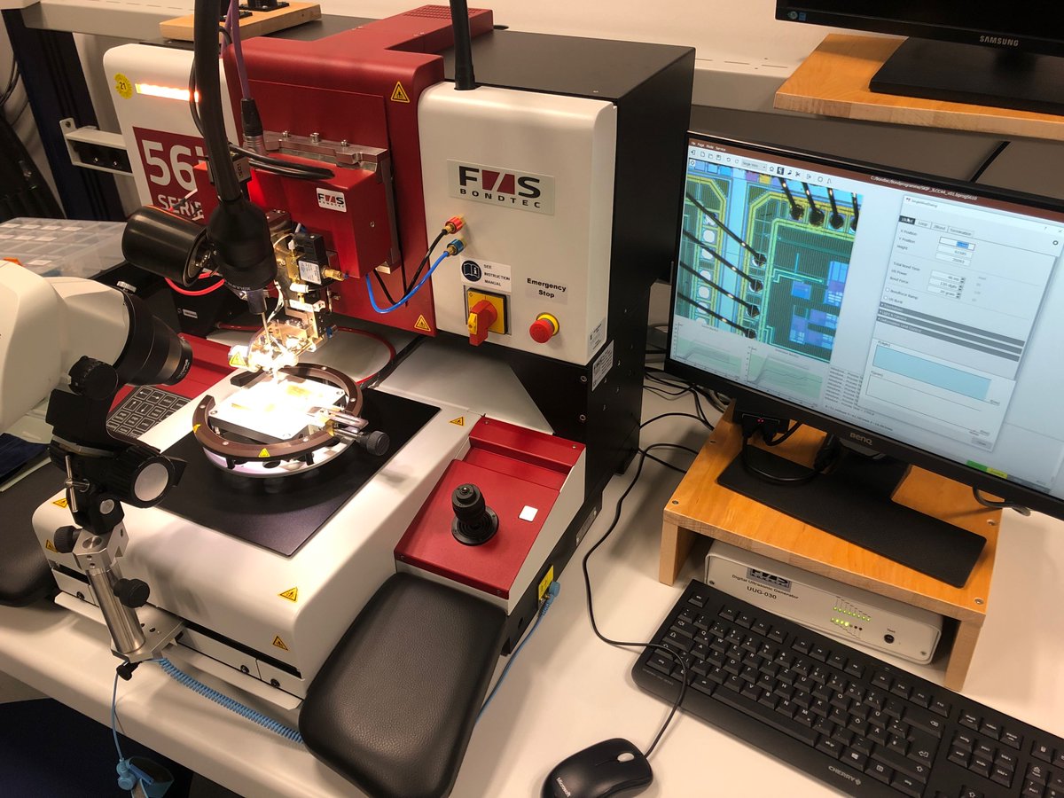 EDRT_SKIP's tweet photo. Bonding time! 

The silicon is now in it's final coffin - we're ready for the first power up. 
Fingers crossed, that everything works as expected🤞
#microelectronics #asics https://t.co/vKyzhfKCot