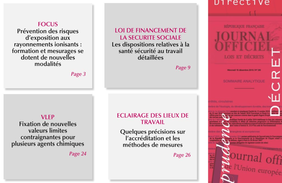 INRSfrance's tweet photo. 📚#Actujuridique : chaque mois une sélection de textes officiels sur la #SantéAuTravail ‼️ Ce mois-ci: nouvelles modalités de formation et mesurages pour les risques liés aux rayonnements ionisants, #LFSS et #SantéAuTravail nouvelles #VLEP ...👉 https://t.co/vO6uzJ6xf1 https://t.co/Rg5wNyVXbd