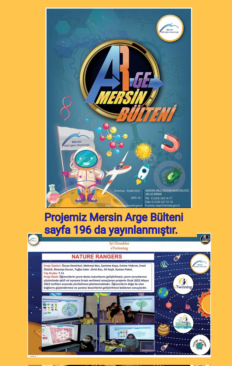 SamimeKAYA3's tweet photo. Kuruculuğunu Taç  Koleji ile birlikte yaptığımız ve proje ortağı öğretmenlerimizin de olduğu,
NATURE RANGERS eTwinning projemiz @MersinMEM Arge 16.Bülteni 'nin 196.sayfasında eTwinning iyi örneklerde yayınlandı
@yenisehirmem_33 @MersinliAhmett
@eTwinningDestek @eTwinningMersin https://t.co/gHEBCJGxRj
