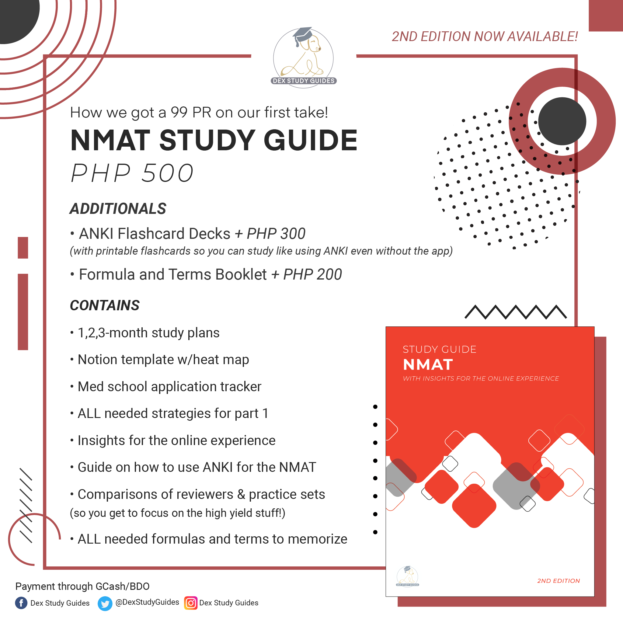 Dex Study Guides on Twitter: "🩺 HOW WE GOT A 99 PR ON OUR FIRST TAKE! THE  2ND EDITION IS HERE! SELLING: NMAT Study Guide (Php 500) • w/ ANKI &amp;  Printable