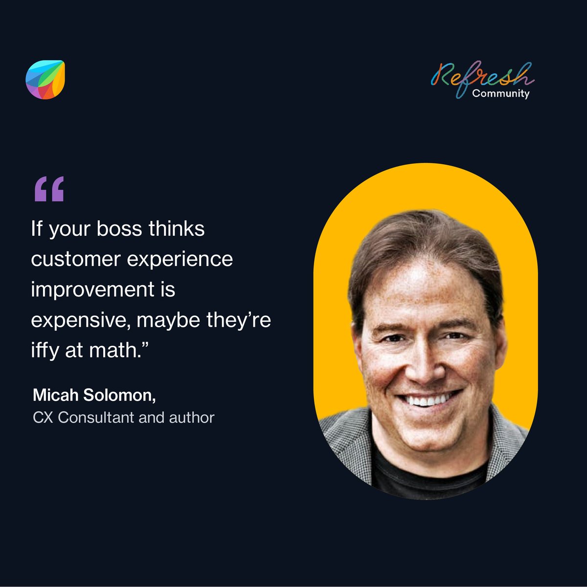 FreshworksInc's tweet photo. Overheard on the Refresh Community: @micahsolomon's opinion on customer experience and budgets.

Join the conversation here: https://t.co/sxLotYXGER https://t.co/99QGtVXO5m