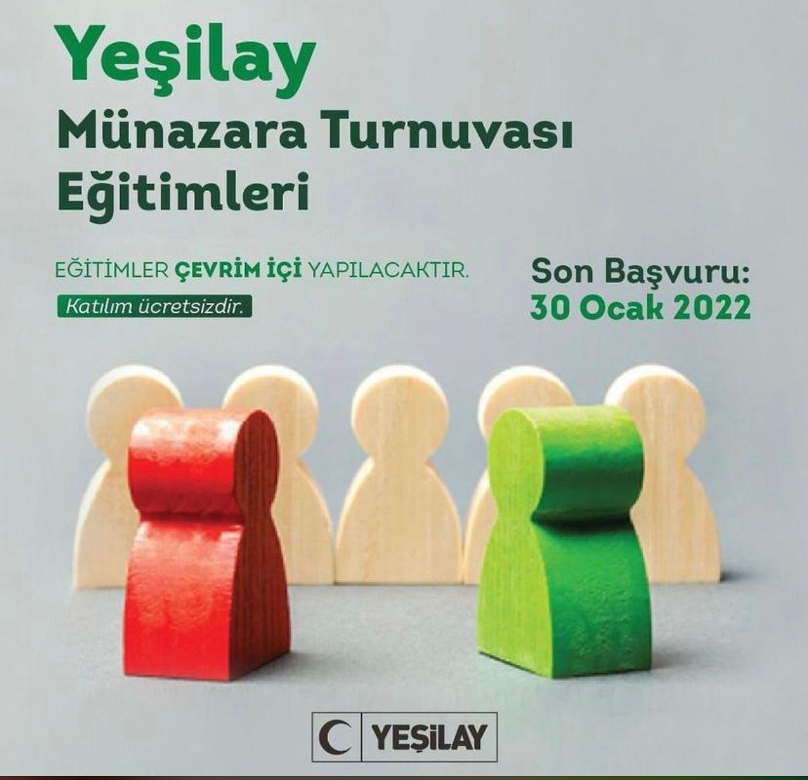 Yeşilay Liseler Arası #MünazaraTurnuvası; Türkiye’nin dört bir yanından lise öğretmenleri ve liseli öğrencilerin katılımı ile başlıyor.
Başvuru: 
forms.gle/8BhfkUoHgkbvHv…
Son Başvuru: 30 Ocak 2022
<a href="/tcmeb/">Millî Eğitim Bakanlığı</a> <a href="/memleventyazici/">Levent Yazıcı</a> <a href="/mucipkina/">Mucip KINA</a> <a href="/AtakanKarabag/">Atakan Karabağ</a> <a href="/1920yesilay/">Yeşilay</a>