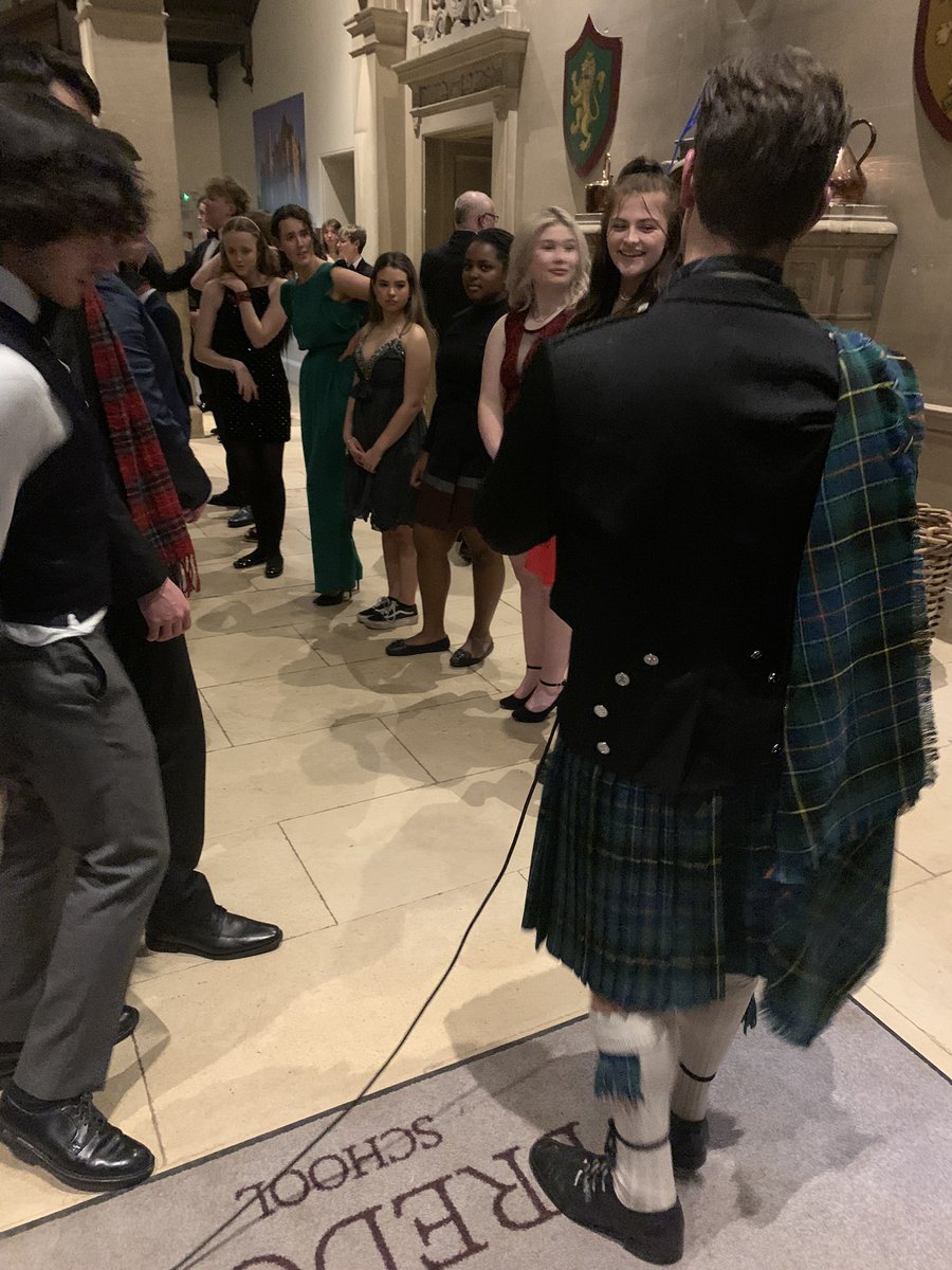 Sharp_Bredon's tweet photo. Last night saw our first #BurnsNight @BredonSchool for some time (maybe ever?). The sixth form had a great evening including a ceilidh called by our very own @Jarrett_Bredon Housemaster #ceilidh #BurnsSupper https://t.co/BLUFfogeQU
