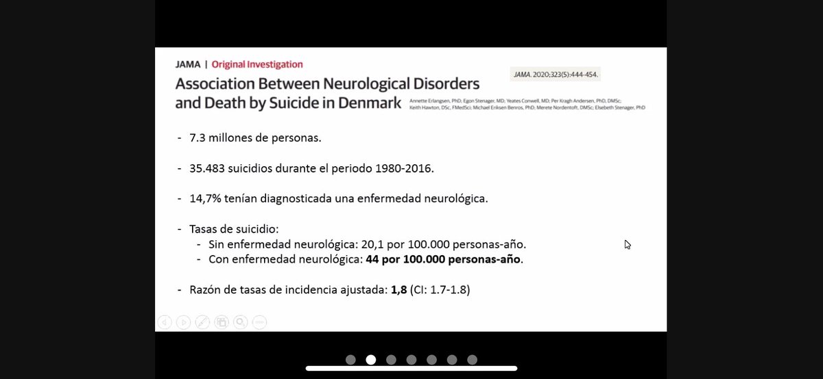 Entre los pacientes con enfermedad neurológica el riesgo de suicidio es de casi el doble 👇