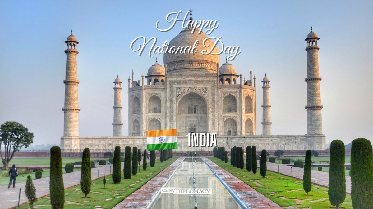#EasyDiplomacy sends best wishes to all Friends of #India on their #NationalDay!

#RestartTourism #VisitIndia
<a href="/IndiainItaly/">India in Italy</a> <a href="/anilwad/">anil wadhwa</a> <a href="/IndianDiplomacy/">Indian Diplomacy</a> <a href="/MEAIndia/">Randhir Jaiswal</a> <a href="/tourismgoi/">Ministry of Tourism</a>