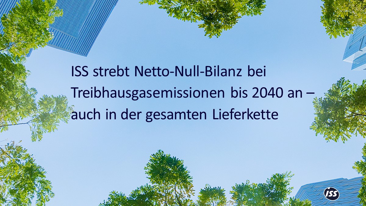 ISS strebt Netto-Null-Emissionen in allen Bereichen bis 2040 an. Erfahre mehr: de.issworld.com/ueber-iss/news…

#ISSBeTheChange #Sustainability #Nachhaltigkeit #Klima #Umwelt #NettoNull #FacilityManagement