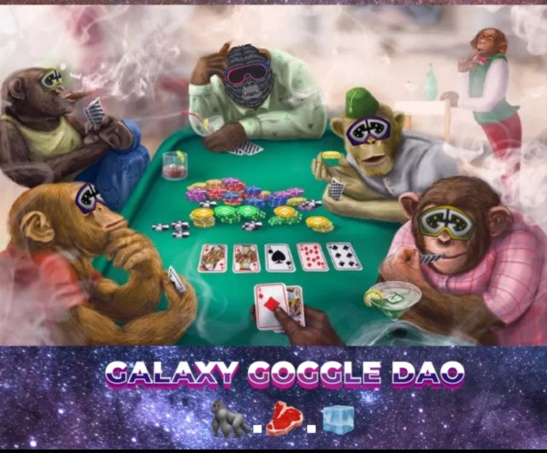 Quannnquan's tweet photo. Apes always have fun together
We got P2E partnerships, Death Ape NFTs, Live DAO voting Passive income, amazing hangman, loads give always Based devs, insane community
@GalaxyGoggleDAO is the right place to be! 
$GG #GoggleUp #GalaxyApes #BSCGem @ApeOClock #NFTs #PlayToEarn https://t.co/8iUJXS1RLJ