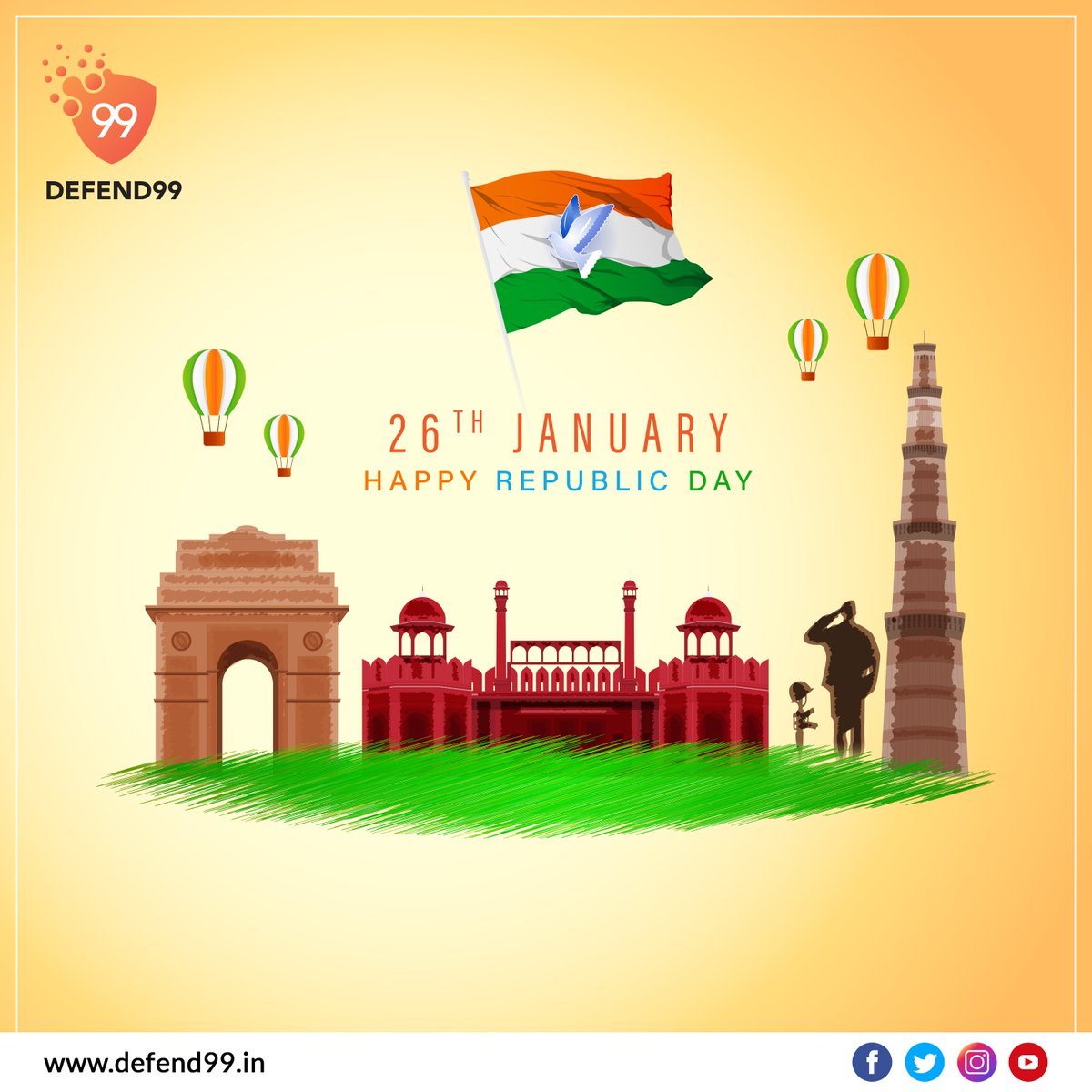 defend99's tweet photo. Defend99 wishes you all Happy Republic Day.

#Defend99 #RepublicDay2022  #happyrepublicday2022 https://t.co/ufmqPEvQbC