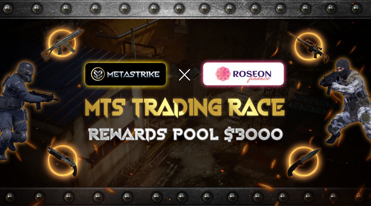 RoseonExchange's tweet photo. 🎉 To celebrate @MetastrikeHQ listing on @gate_io and @kucoincom 🥳, we're giving away $3000 in $MTS.

1️⃣ Join https://t.co/o6Og2zYDh3 and https://t.co/fcxUO3tpTz
2️⃣ RT &amp; tag 3 friends
3️⃣ Purchase tokens on either CEX and take a screenshot
4️⃣ Send proof 👉 https://t.co/W2pJzrbwdK https://t.co/xYcRbZiJ5n