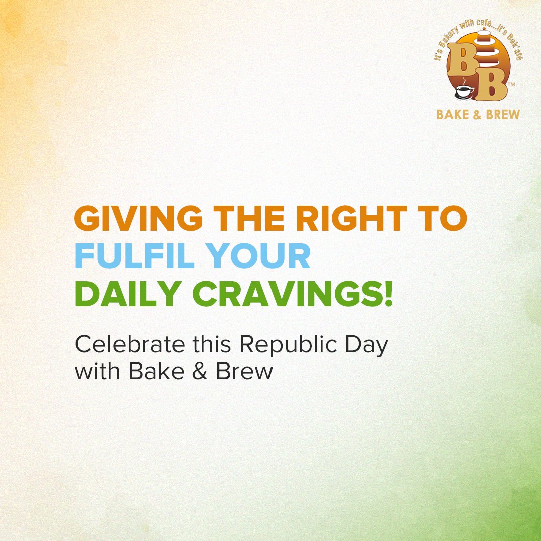 bake_and_brew's tweet photo. Adding the layers of sweetness for the nation, day by day. Let’s have a heart filled with patriotism and a mouth filled with the sweet taste of victory. It's time to celebrate #republicday with Bake & Brew.
#bakeandbrew #republicdayindia #righttoquality #cravingssatisfied https://t.co/QJ9RZzoqzJ