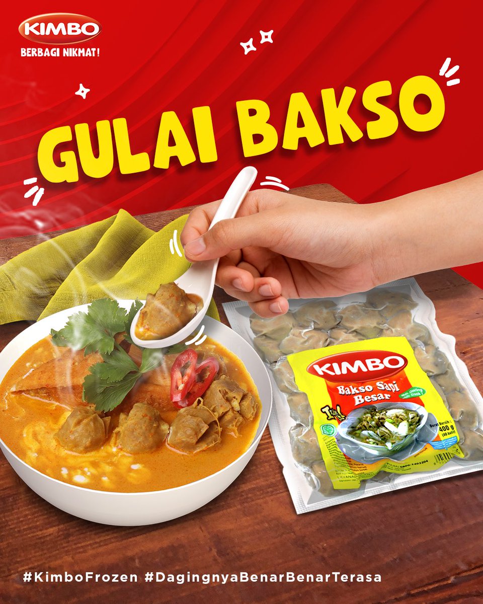 KIMBO INDONESIA (@kimboidn) on Twitter photo Bosen bikin bakso yang gitu-gitu aja? Cobain aja bikin “Gulai Bakso” yang dijamin lezat dan bikin nagih, karena pakai KIMBO Bakso Istimewa. 🙌
Cuss… langsung aja simak resepnya di instagram <a href="/KimboIdn/">KIMBO INDONESIA</a> 😉
#BerbagiNikmat #BikinSemuaHappy #KimboFrozen #KimboBaksoIstimewa Bosen bikin bakso yang gitu-gitu aja? Cobain aja bikin “Gulai Bakso” yang dijamin lezat dan bikin nagih, karena pakai KIMBO Bakso Istimewa. 🙌
Cuss… langsung aja simak resepnya di instagram <a href="/KimboIdn/">KIMBO INDONESIA</a> 😉
#BerbagiNikmat #BikinSemuaHappy #KimboFrozen #KimboBaksoIstimewa