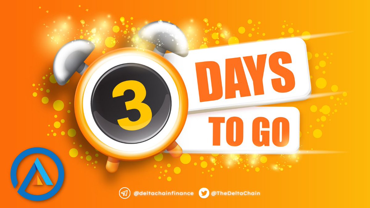TheDeltaChain's tweet photo. ⏰3 Days left before #DTC to be listed on exchange!
👉🏻Don't forget to claim & purchase: https://t.co/XmSqIGWnHX
WhitePaper: https://t.co/rIwMWaXWGt
#DeltaChain #DTC #Airdrop #Presale #ICO https://t.co/lWXPkRw0Ef