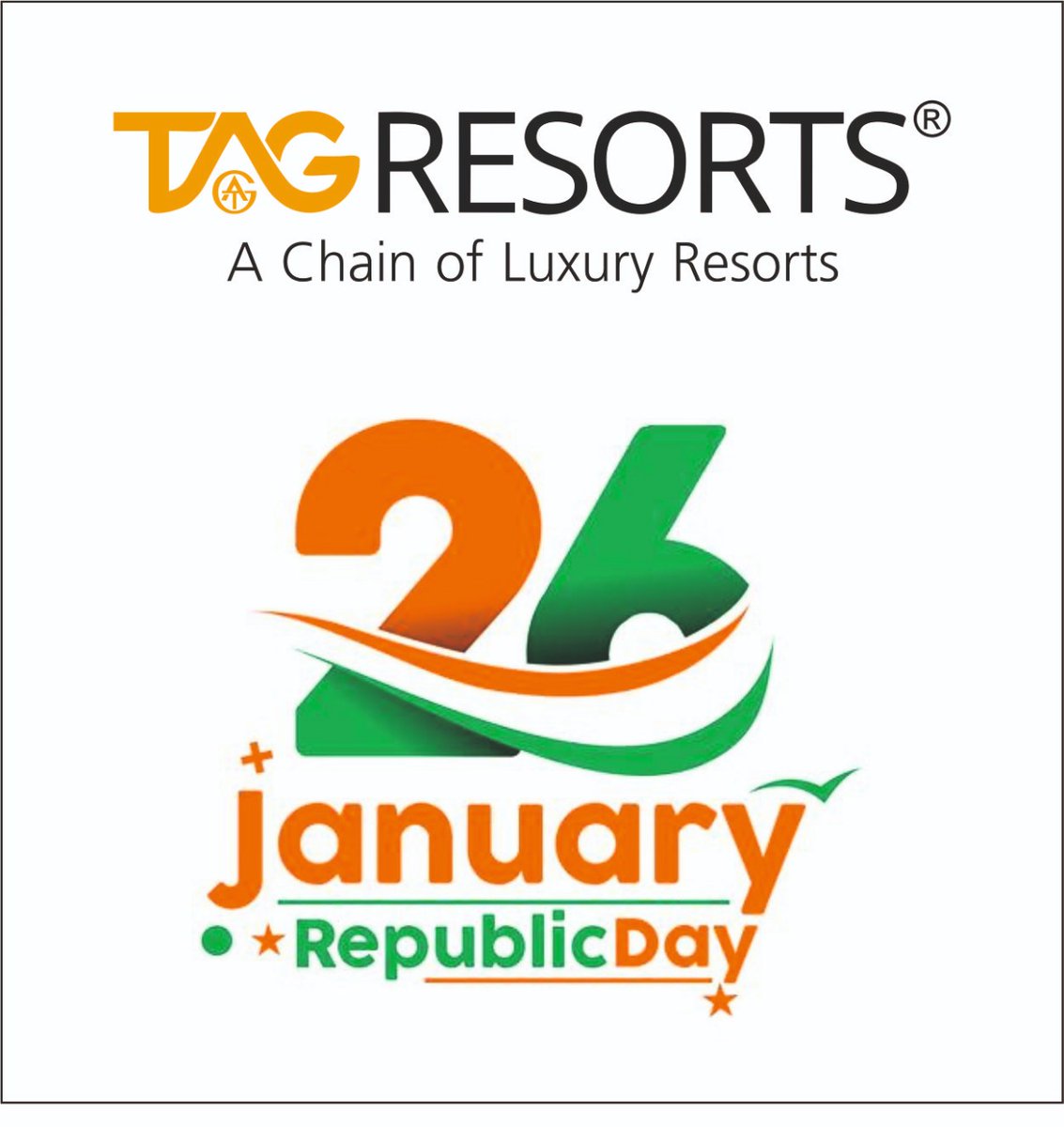TAG Resorts wishes you all a very Happy Republic Day 2022!

 #republicday2022 #happyrepublicday #republicdayindia #26january