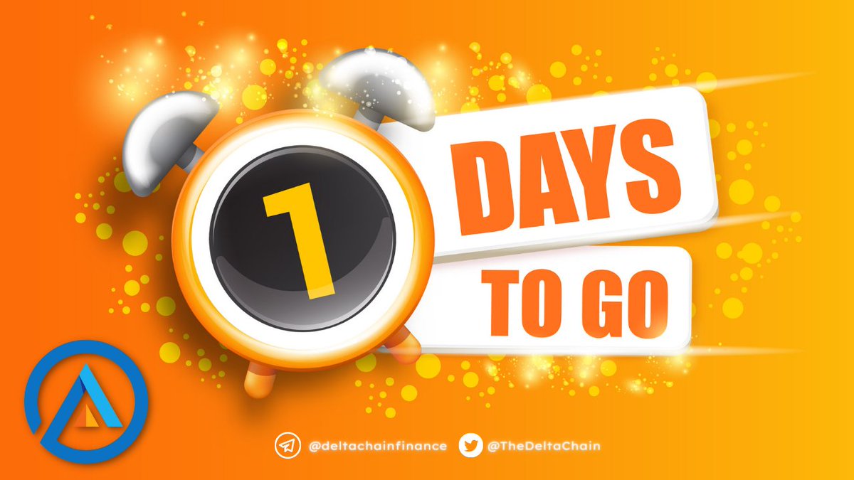 TheDeltaChain's tweet photo. ⏰One Day TO GO before #DTC to be listed on exchange!
👉🏻Don't forget to claim & purchase: https://t.co/XmSqIGWnHX
WhitePaper: https://t.co/rIwMWaXWGt
#DeltaChain #DTC #Airdrop #Presale #ICO https://t.co/jPdyVHC2li