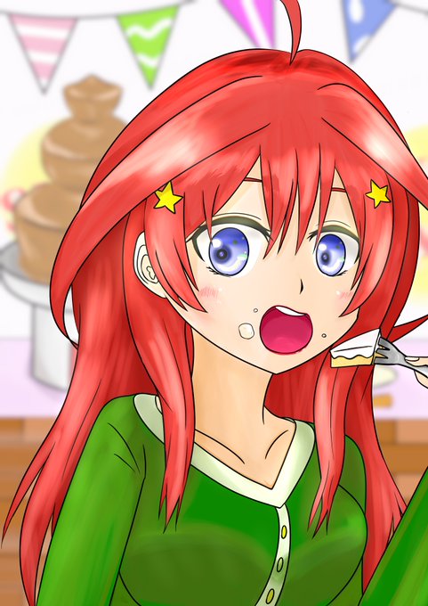 まったりこーひーさんがTwitterに投稿した中野五月(五等分の花嫁)のイラスト。