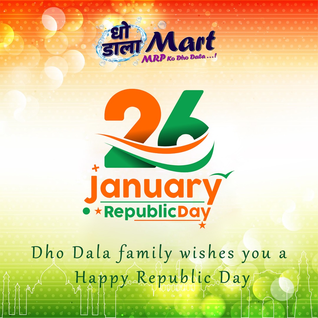 dho_dalawp's tweet photo. Dho Dala family wishes you a Happy Republic Day!

Shaan Se Rahe Bedaag!!

DM to book your order.
Contact us on (+91)9999177177
.
.
.
#happyrepublicday #Sandwash #Dhodala #Dhodalaproducts https://t.co/8RdykbUfLB