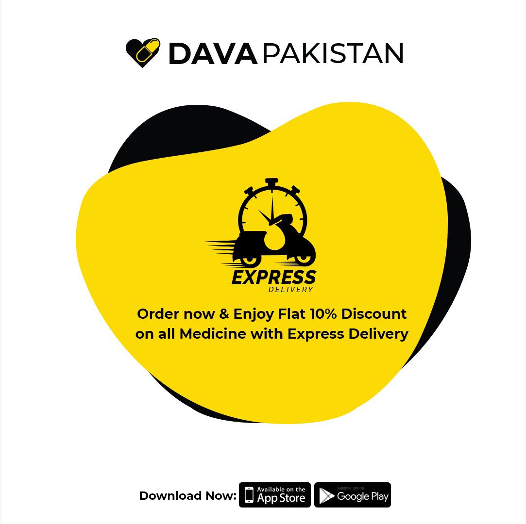 DavaPakistan's tweet photo. Order all your medicine on Dava Pakistan and enjoy a flat 10% discount along with express delivery all over Lahore!
Download our app today or order online at https://t.co/gE8c3OFY9b

#davapakistan #medicine #Pharmaceutical #Pakistan #Lahore #ecommerce https://t.co/dRSf1Q7nKA