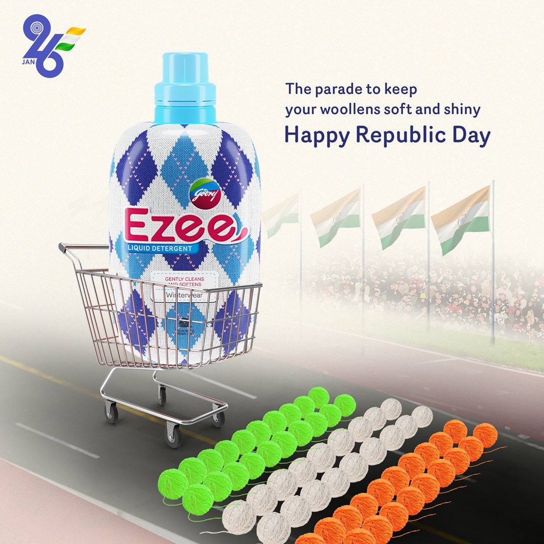 We the woollens, have the right to be washed only with #GodrejEzee. We wish everyone a very #HappyRepublicDay 

#RepublicDay #RepublicDay2022 #RepublicDayIndia