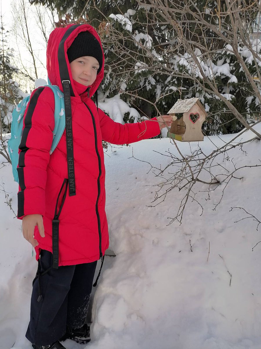 В рамках акции "Покорми птиц зимой", ребята 3а класса сделали кормушки для птиц