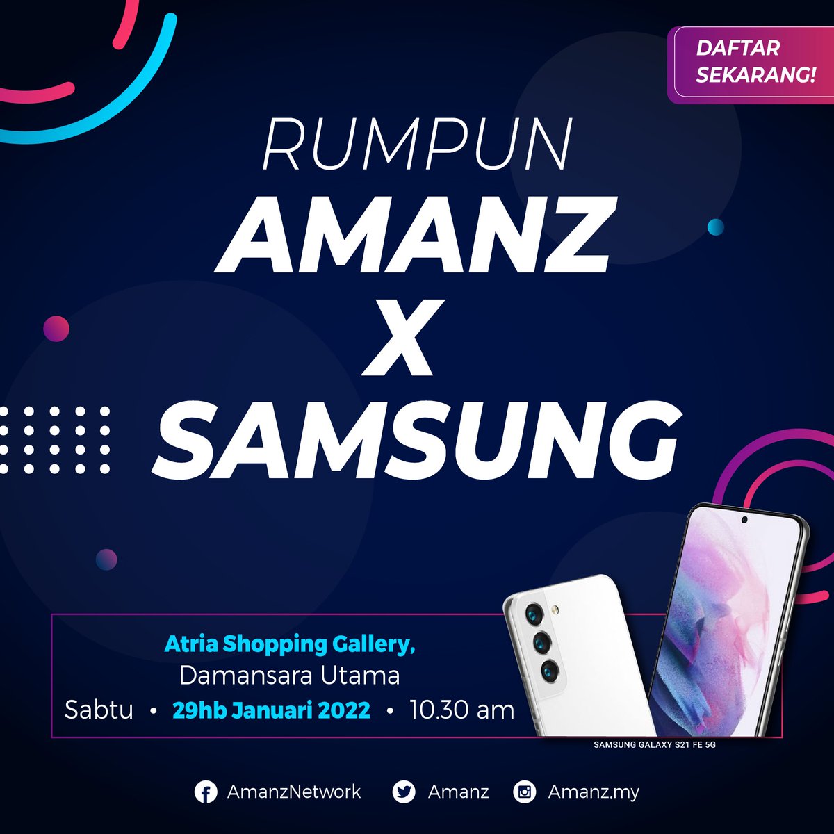 amanz's tweet photo. Jom lepak akhir minggu ni sambil main telefon baru di #Rumpun yang seterusnya.
Daftar sekarang, tempat terhad ikut SOP- https://t.co/lBo3Ts6cko https://t.co/VaAh5xWFPO