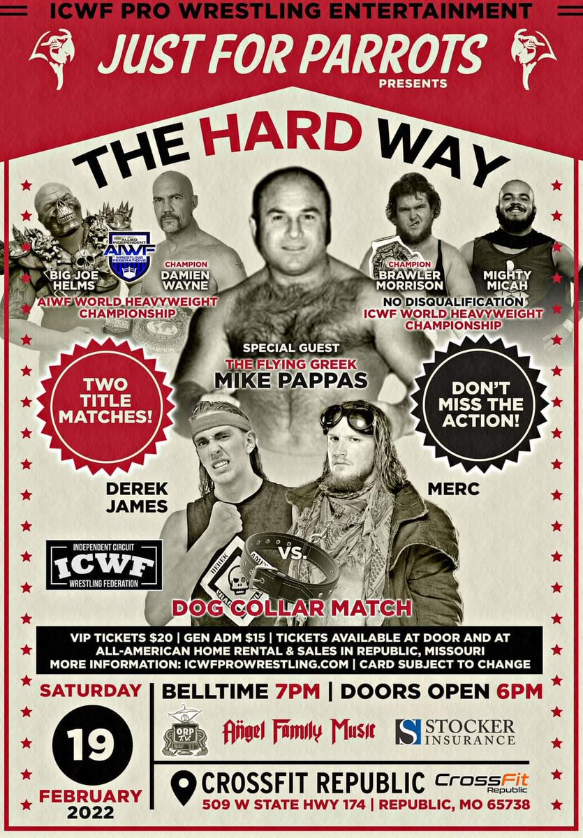 RefSolYang's tweet photo. February is fast approaching and I have 4 big shows across 4 different states!

Feb 4th: @RedRiverNTX @ Sherman, TX
Feb 5th: #UUCW @ Wichita, KS
Feb 11th: @wrestling_core @ Sand Springs, OK
Feb 19th: @ICWFWrestling1 @ Republic, MO

I hope to see you there!

#prowrestling #referee https://t.co/nGYyTSMzjz