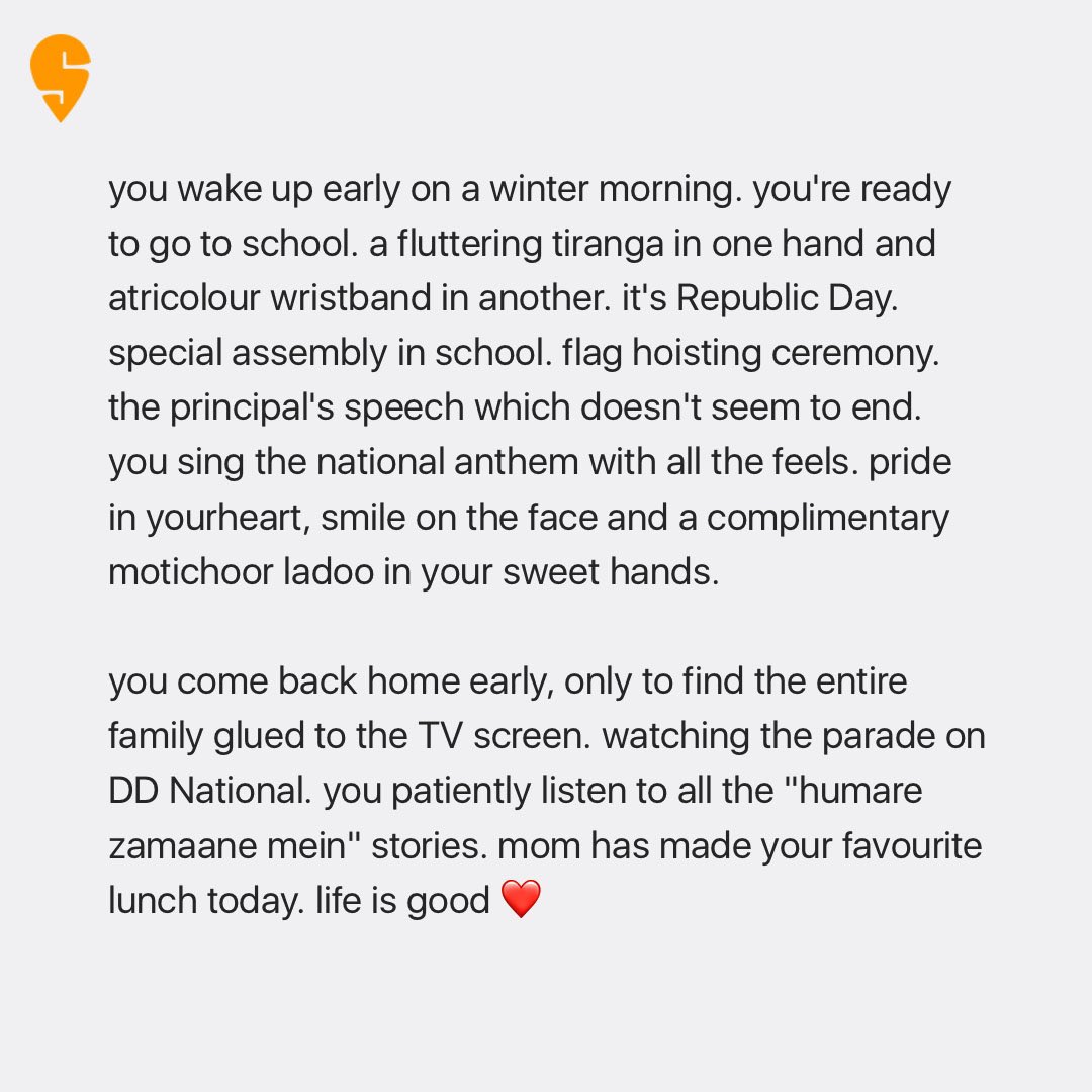 Swiggy's tweet photo. Happy Republic Day 🧡🤍💚 https://t.co/YsIC42XXis