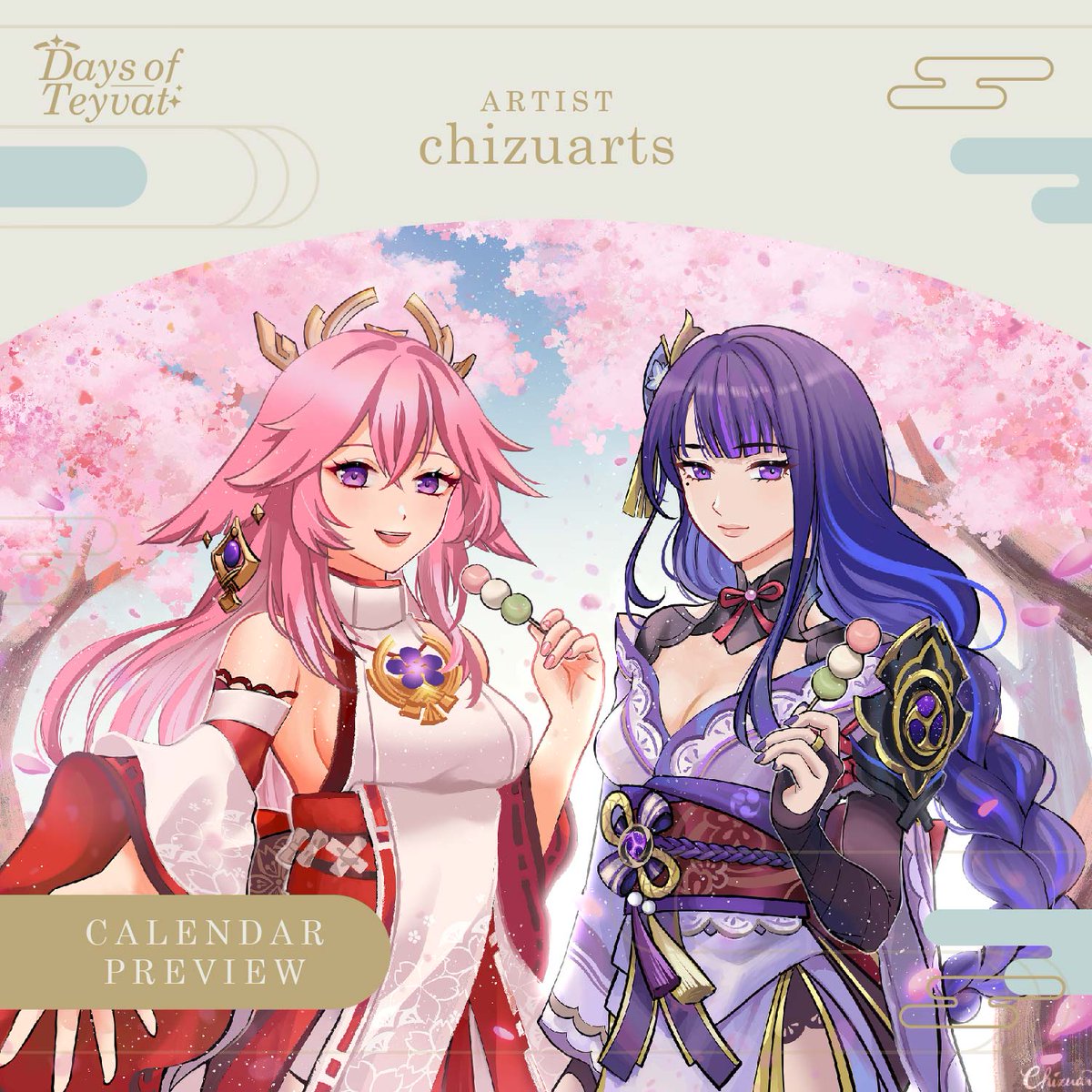 daysofteyvat's tweet photo. Our April Illustration by @chizuarts! Are you excited for Yae Miko? 

Our calendar is still available for purchase on https://t.co/mL5VqHfpoB 
#genshinimpact #daysofteyvat https://t.co/LjzYKxFM2x