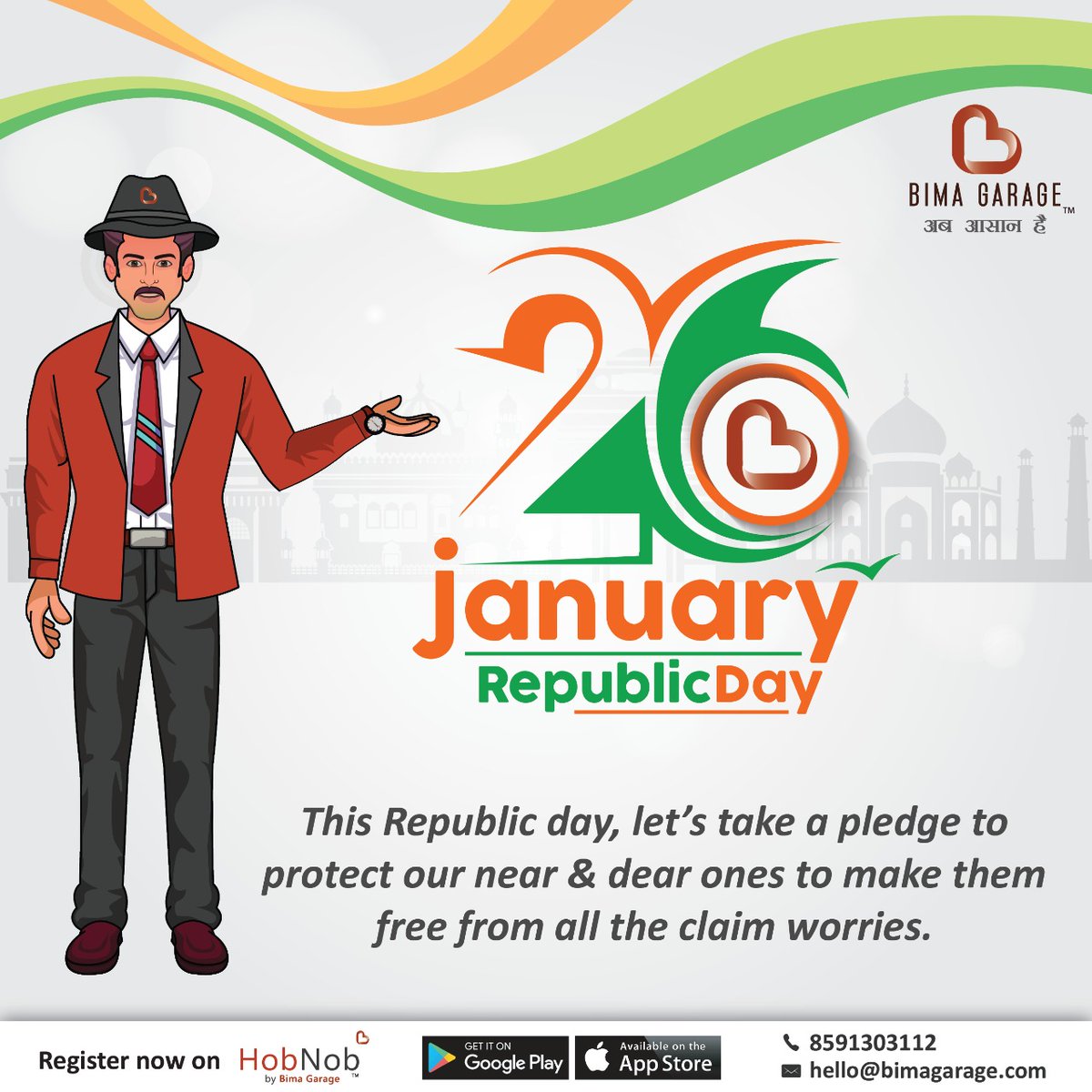BimaGarage's tweet photo. 🇮🇳 Happy Republic Day 🇮🇳

This Republic day, let’s take a pledge to protect our near &amp; dear ones to make them free from all the claim worries.

@aadmi_bhala

#IndianConstitution #Republicday2022 #RepublicDay #country #nationalanthem #abhogasabkabhala #ClaimService #india https://t.co/QrhTMzabcI