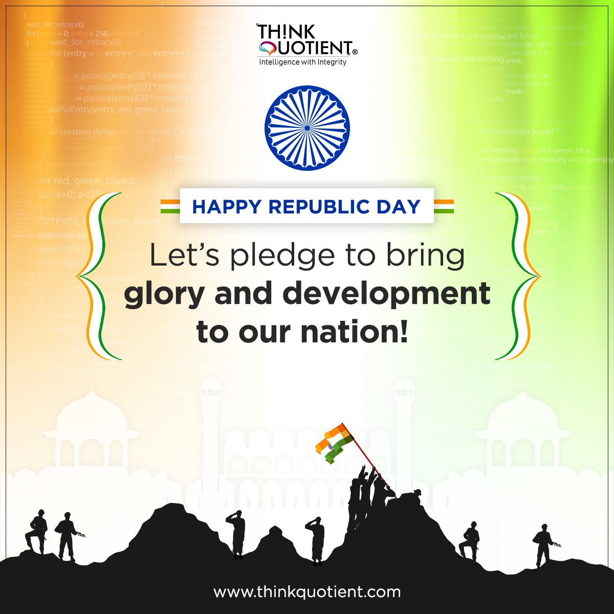 ThinkQuotient's tweet photo. With faith in our hearts and independence in our thoughts, let's salute the Nation. Happy Republic Day! #RepublicDayIndia https://t.co/ftIe1V6Fdy