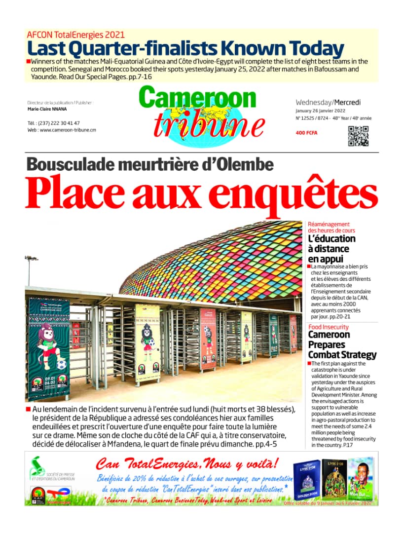 CamerounTribune's tweet photo. Bonjour fidèles abonnés ! Votre journal sera disponible sous peu en kiosque et sur https://t.co/LtLa0TuX5c 
Bonne lecture ! https://t.co/t3qR1R5GXq