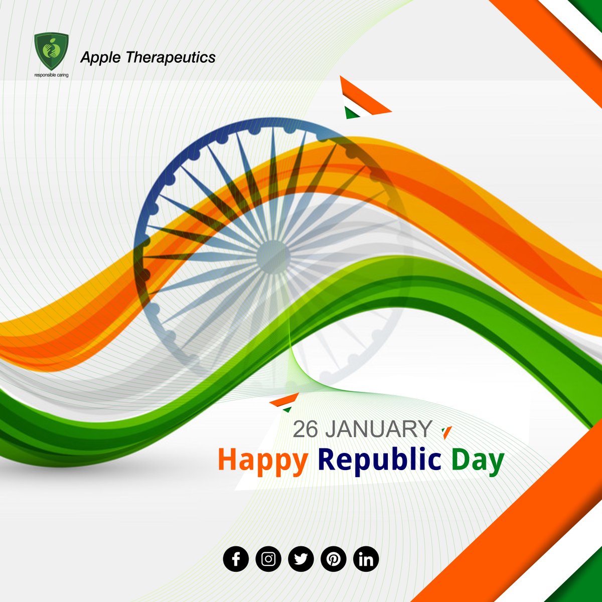 AppleThera's tweet photo. Happy #RepublicDay to all the proud citizens of our India! Stay Safe And Stay Healthy. 🇮🇳🇮🇳

#RepublicDayIndia 
#गणतंत्रदिवस 
#RepublicDay
#RepublicDay2022 https://t.co/OzKig8jcHG