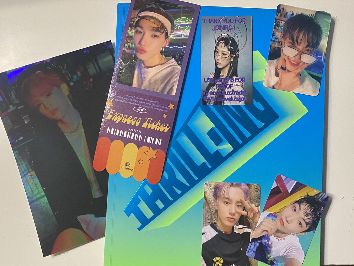 spicyuniheather's tweet photo. EXO Kai set and TBZ album arrived today and I freaking love my pulls!! thank you for organizing split set and selling me the album ☺️ @reveluxgos #sebfb #sebproof https://t.co/bfDJCNELlN