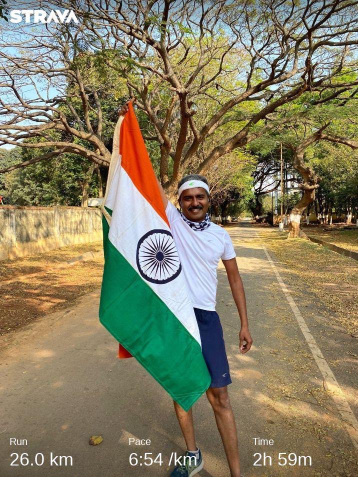 sugathangopalan's tweet photo. #RepublicDayRun done 🏃🏽‍♂️🇮🇳😁

@FitBharat @Soldierathon https://t.co/WrITuOMpji