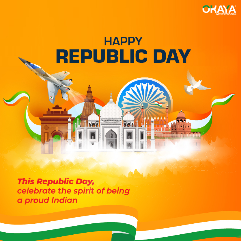 OkayaPowerGroup's tweet photo. Let us promote the message that the tricolour conveys: peace, humanity, and prosperity among people.
#okaya #OkayaPowerWorld #NeverStopIndia #Republicday2022 https://t.co/NAGdnGyq2Z