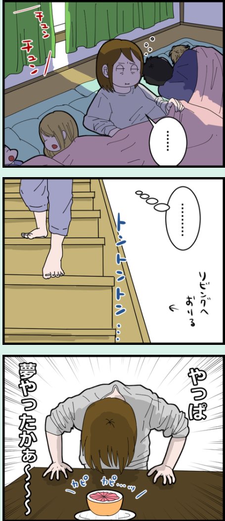 志半ばで寝落ちすると眠りが浅くなるんだけど、無意識の脳内補完で熟睡はできましたよって話。
#漫画が読めるハッシュタグ #コミックエッセイ