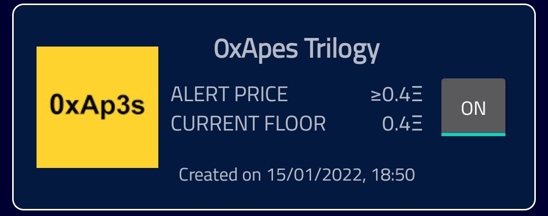 GM fam! Took 12 hours to reach the price target we set last night. Looks like <a href="/0xApes_NFT/">0xApes</a> is on its way up! New price target 0.6 in 1-2 days time ;)

#NFT #NFTs #NFTCommunity