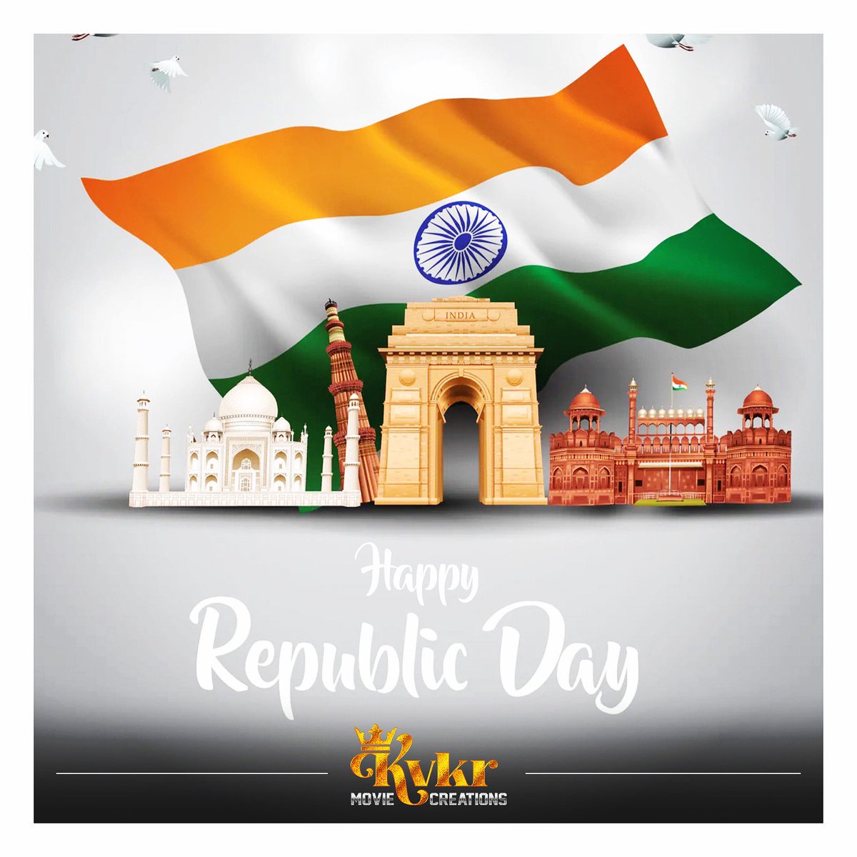KvkrMC's tweet photo. To the spirit of our republic - may we continue to uphold, cherish and celebrate our constitution - the pillar that upholds the country’s values and binds it together in unity! Jai hind!🇮🇳#kvkrmoviecreations #republicday #republicdayindia https://t.co/7TZe7OtPFS