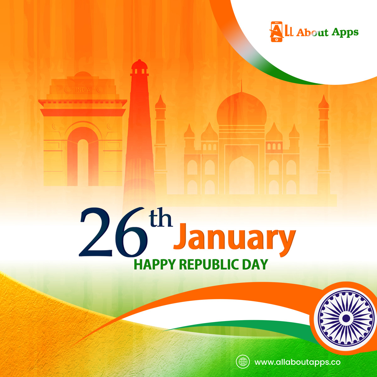 Each and every success that we achieve is a contribution to the success of our country. #HappyRepublicDay# from the entire team of AllAboutApps
#RepublicDay2022