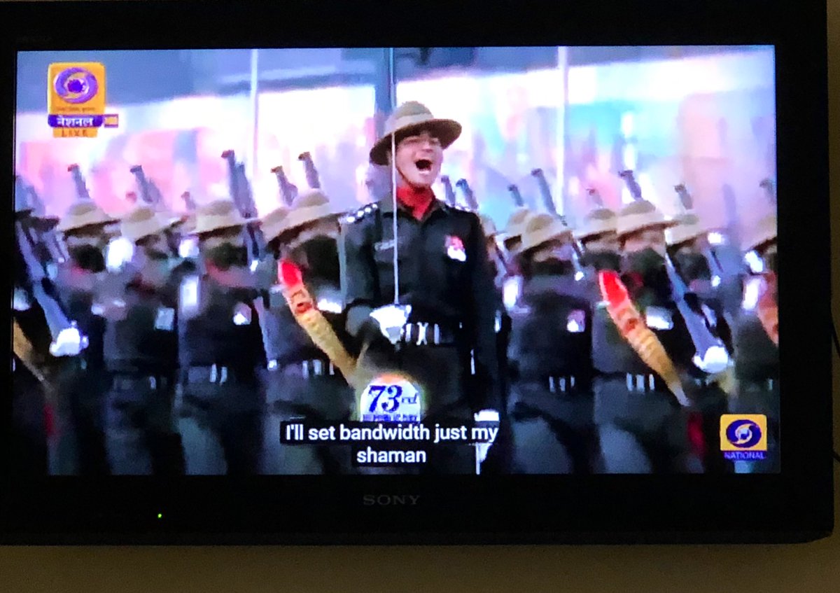 TedhiLakeer's tweet photo. I’m watching the #RepublicDayParade on YouTube and these auto #subtitles are making me hysterical.
Very, very groovy this parade is turning out to be.
🙈
#subtitleFails https://t.co/qda2mvSmEC