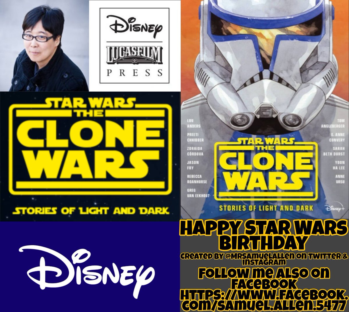 MrSamuelAllen's tweet photo. Happy 43rd Birthday to #YoonHaLee, he wrote #StarWarsTheCloneWarsAnthology alongside other authors #LouAnders, #TomAngleberger, #PreetiChhibber, #ZoraidaCórdova, #JasonFry, #RebeccaRoanhorse, #AnneUrsu &amp; #GregVanEekhout. https://t.co/JiklgaAQWF
