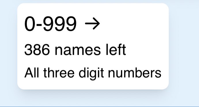 mtsether's tweet photo. Anyone in the mood for some numbers? A bunch of below 100 names left 👀👀 #ENS https://t.co/yqhumwDZ88