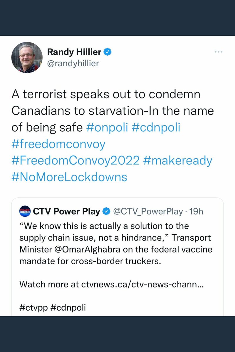 DeBellefeuille_'s tweet photo. Quite easy to see @twitter that the below Tweet clearly breaches your policies regarding hate speech. As an FYI this is an elected official with #Verifiedstatus. I appreciate an immediate and swift disciplinary action.
@premiumbusiness @marcomendicino @randyhillier @OmarAlghabra https://t.co/H1gy5CXa3N