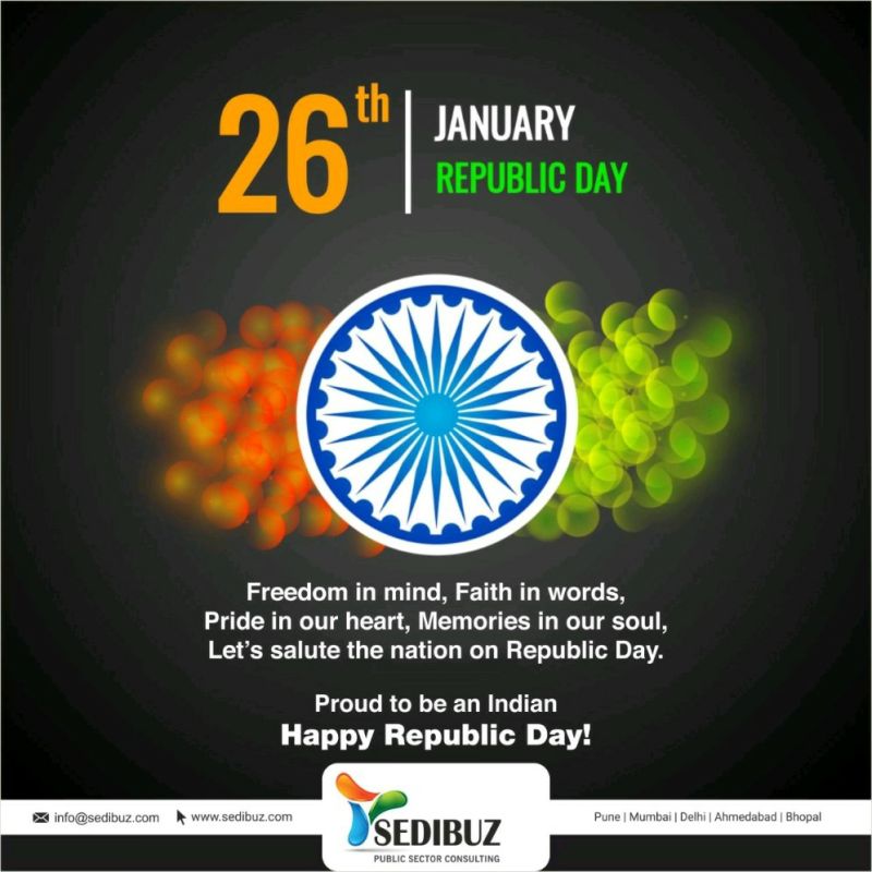 Happy 73rd Republic Day to All !!
#HappyRepublicDay2022 #sedibuz #ProudlyIndia

<a href="/BusinessConne16/">Business Connect Magazine</a> <a href="/Prime_Insights1/">Prime Insights</a> <a href="/SHRIKUN6/">Kiran Deolalkar</a> <a href="/kanika0205/">Kanika Khatri</a> <a href="/archies_n/">archana_n</a> <a href="/TeamViewer/">TeamViewer</a> <a href="/opexworks/">OpExWorks Solutions</a> <a href="/openSUSE/">openSUSE Linux</a>