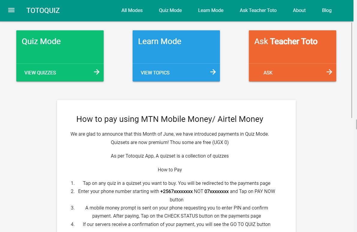 totoquizapp's tweet photo. #TotoquizApp offers a rich learning experience for learners in primary school in Uganda.
Quiz mode has objective type quizzes learners can take and view their results on the go. 

Try it out today:
Web App: https://t.co/KvolZL3Uu7
Android: https://t.co/psQIG5drbC https://t.co/WP3W24bISM