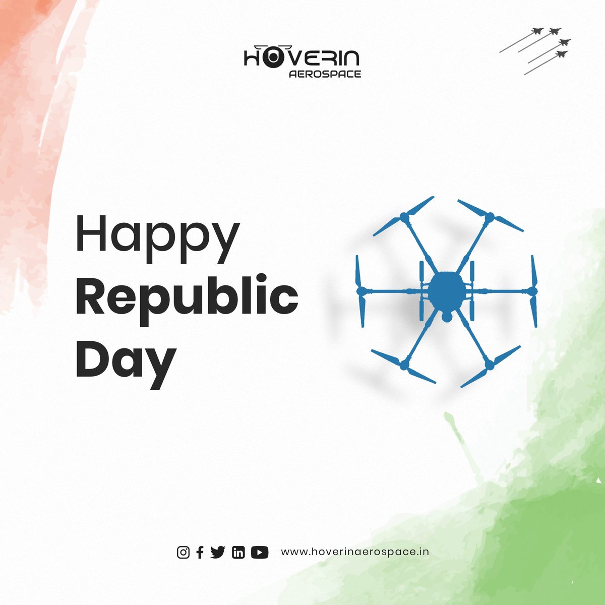hoverinaero's tweet photo. Hoverin Aerospace wishes you a very Happy Republic Day
#republicday2022 #constitutionday #indianconstitution #hoverinaerospace https://t.co/wTJCDMSCaA