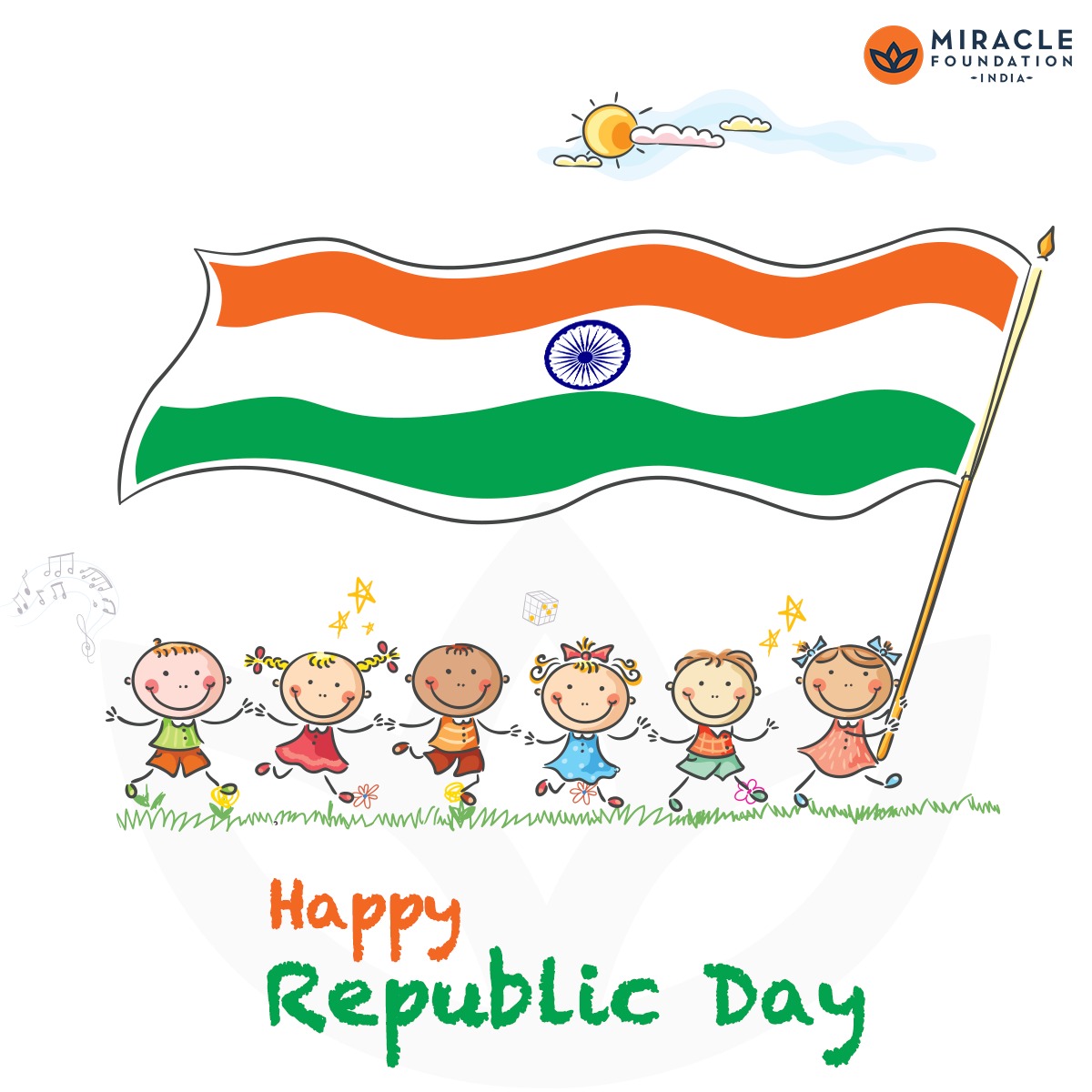 MFIndia's tweet photo. Miracle Foundation India wishes you a Happy Republic Day. We hope all the children of India have a bright and successful future.

#MiracleFoundationIndia #MiracleFoundation #Children #ChildCare #Family #Familyforall #republic #republicday #republicday2022 https://t.co/nSWNRPZX4y