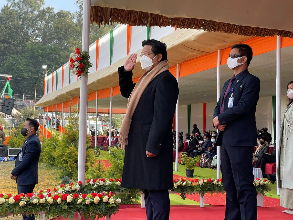 SangmaConrad's tweet photo. We are proud citizens of our great nation. As we celebrate our democracy, let us uphold the values of the Constitution,honour the sacrifice of our forefathers &amp; work for the progress of our country

Attended the #RepublicDayCelebration at Polo Grounds, Shillong

#RepublicDayIndia https://t.co/UjwCkgjdhA