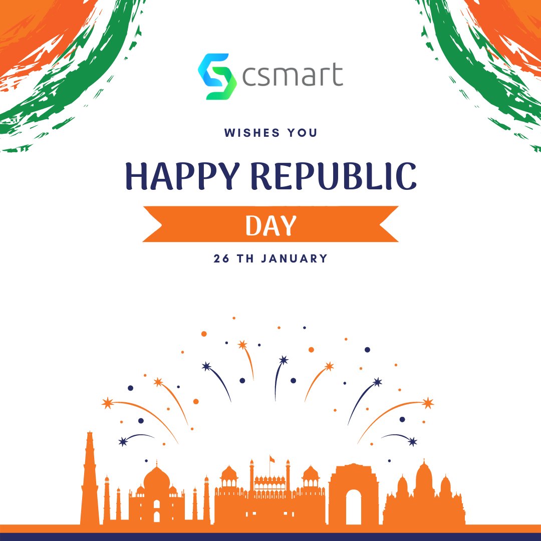CsmartSol's tweet photo. @CsmartSol wishes you a Happy Republic Day! https://t.co/HVOMJ4Qbp7