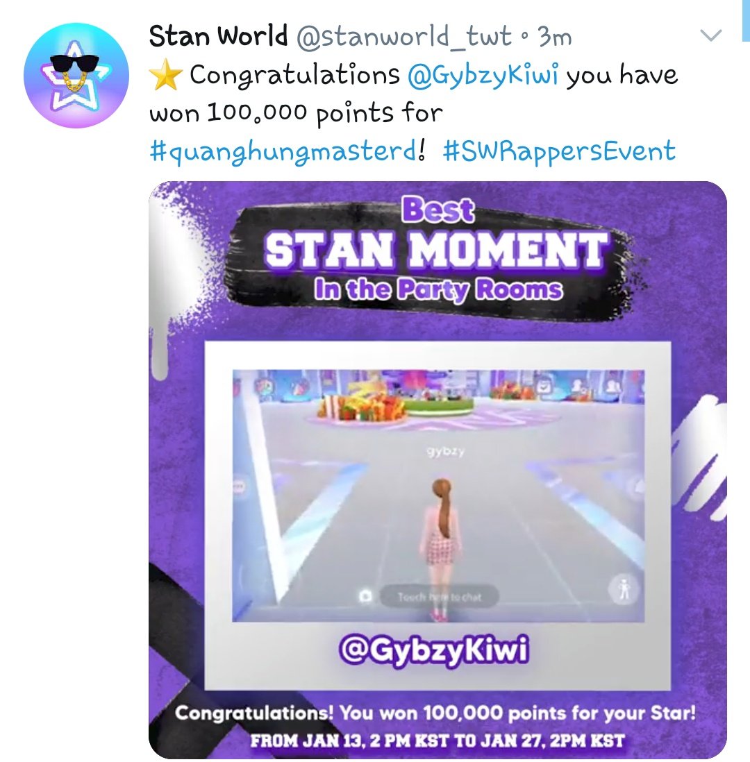 GybzyKiwi's tweet photo. เย้🎉🎉🎉 ได้คะแนนพิเศษมาให้ที่รักแล้ว @QH_MasterD
#StanMomentSW
#SWRappersEvent
#STANWORLD
#QuangHungMasterD #Muzik
#QuangHungMasterD_rapperline https://t.co/fCNDfLD9uQ